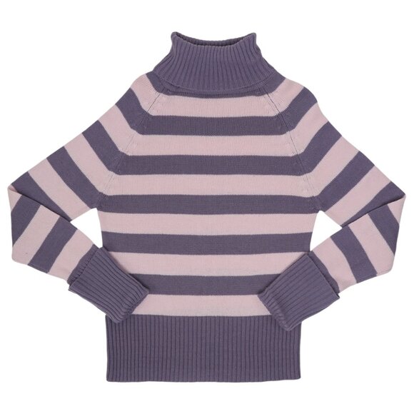 Vintage 90s X-Mail Purple Striped Turtleneck Sweater - Picture 3 of 7